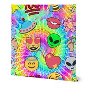 custom smaller aliens emoji tie dyes