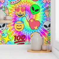 custom smaller aliens emoji tie dyes