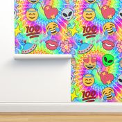 custom smaller aliens emoji tie dyes