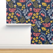 Daydream Garden {Coral/Navy} medium