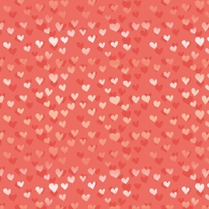 Hearts gradient coral