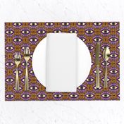 Circular Evil Eye Pattern in Orange and Purple