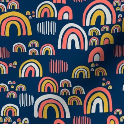 Playful Rainbows - Dark Blue