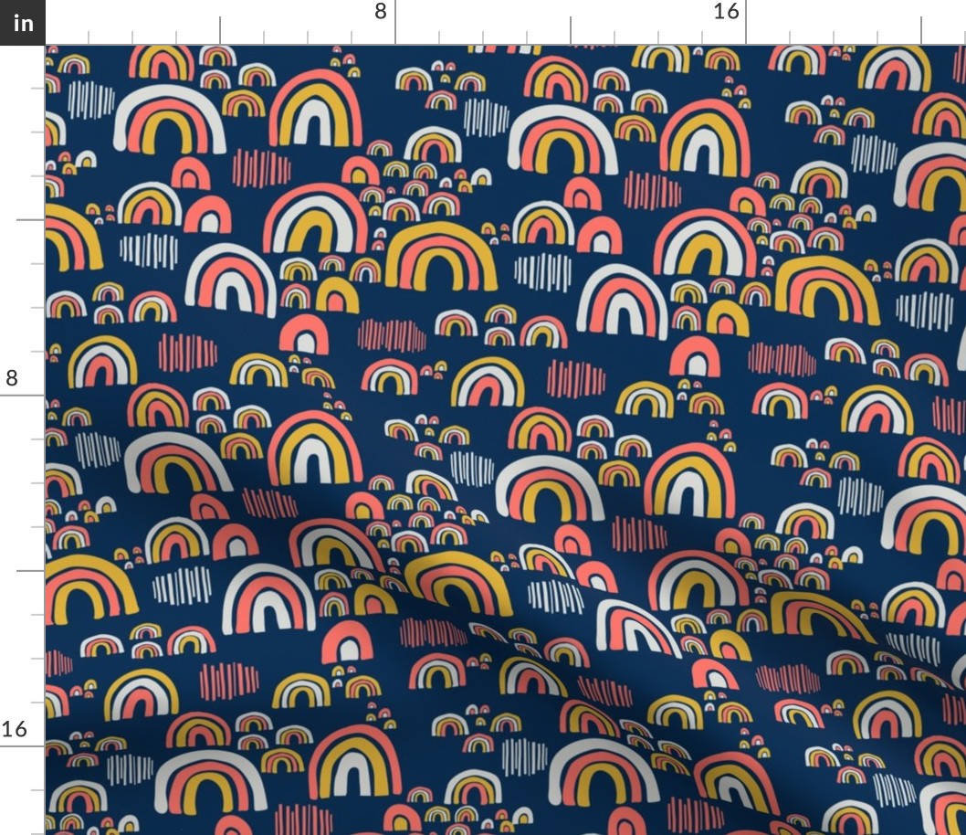 Playful Rainbows - Dark Blue