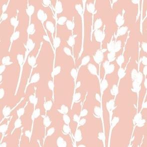 Pussywillows | White on Blush