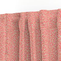 Coral Pink Leopard Spots on Tan Background