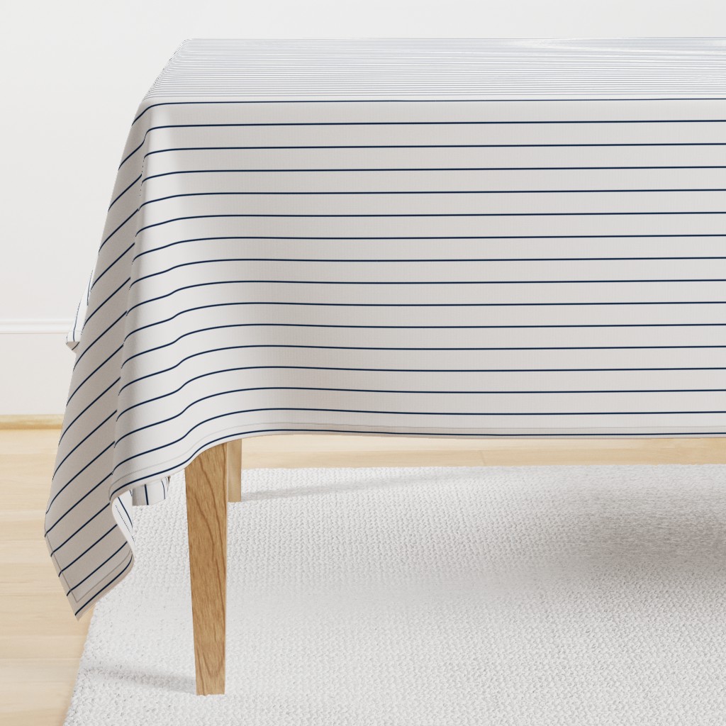 Navy pinstripe on white