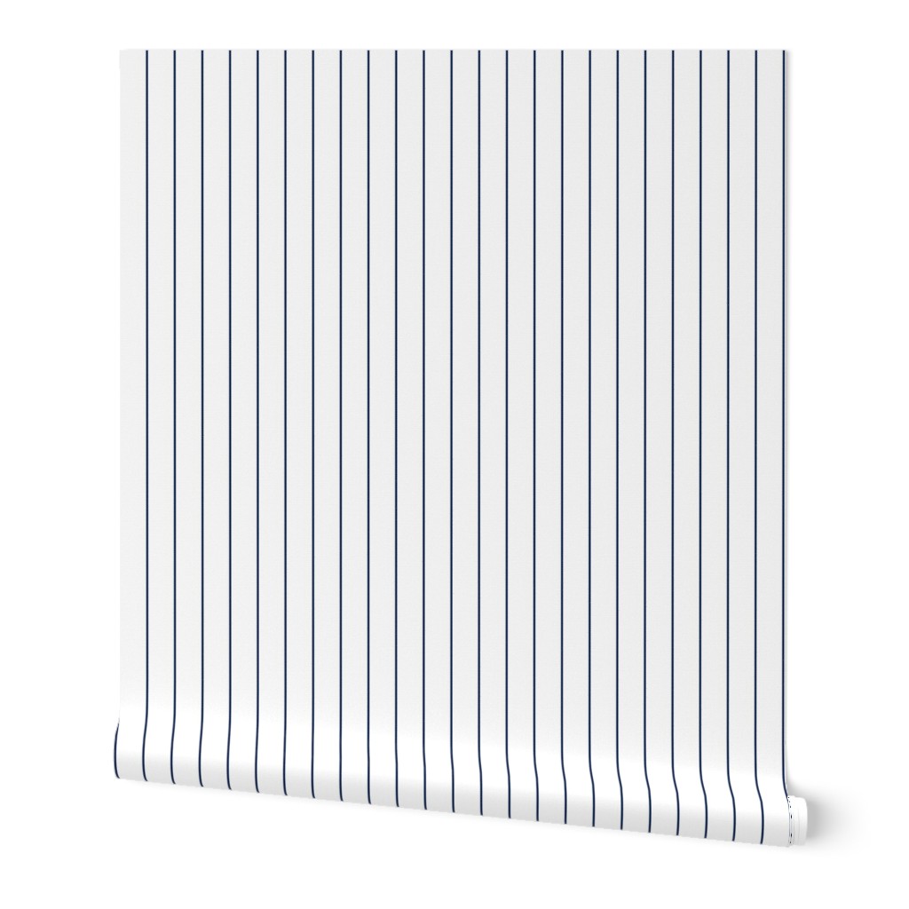 Navy pinstripe on white