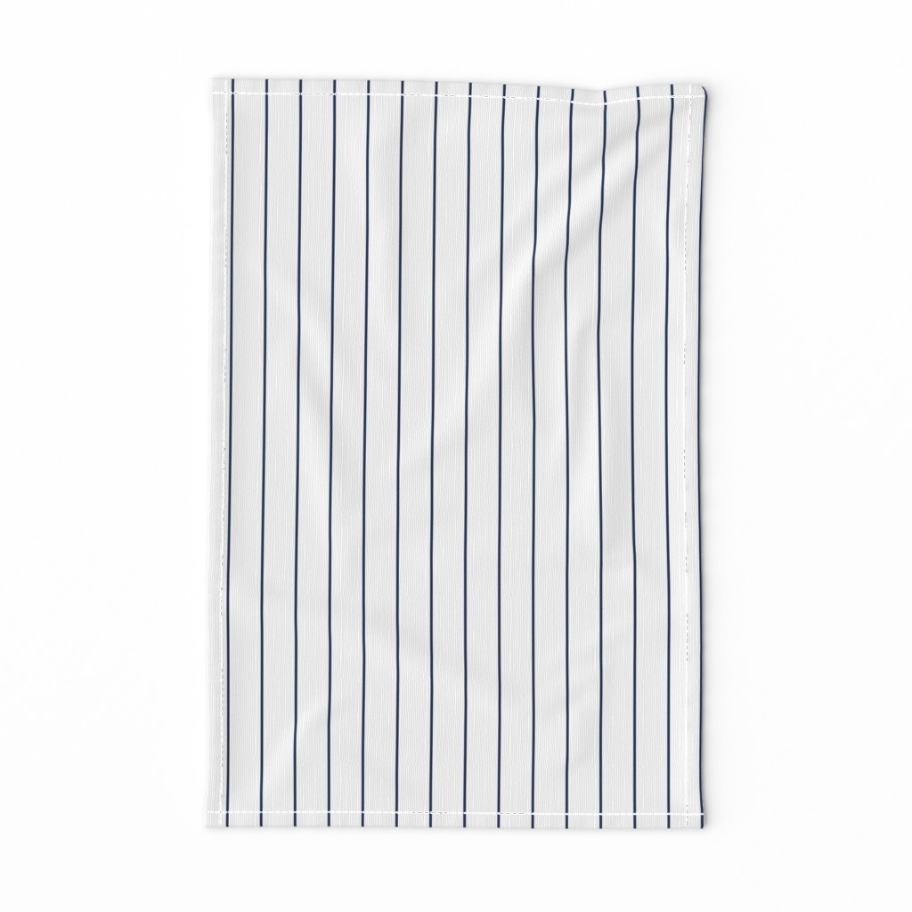 Navy pinstripe on white