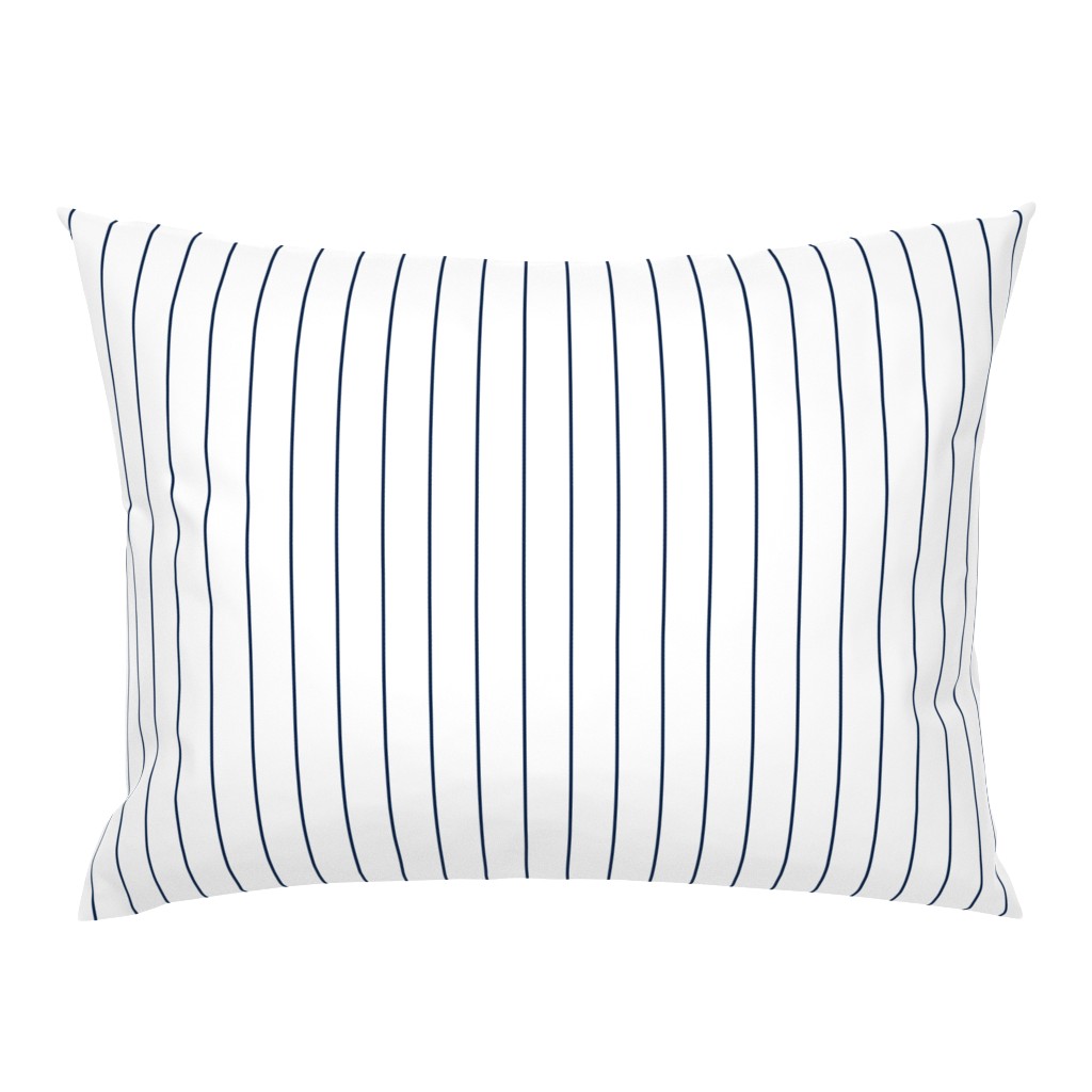 Navy pinstripe on white