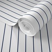 Navy pinstripe on white