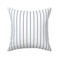 Navy pinstripe on white