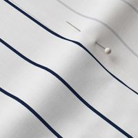 Navy pinstripe on white