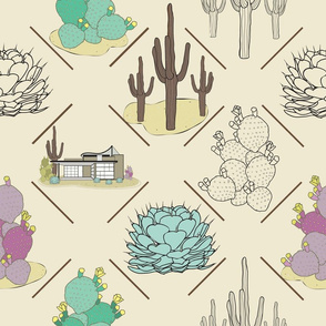 Desert Cactus with House on Sweet Corn 