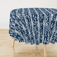 Pussywillow Silhouettes | Midnight Blue + White | Stripes