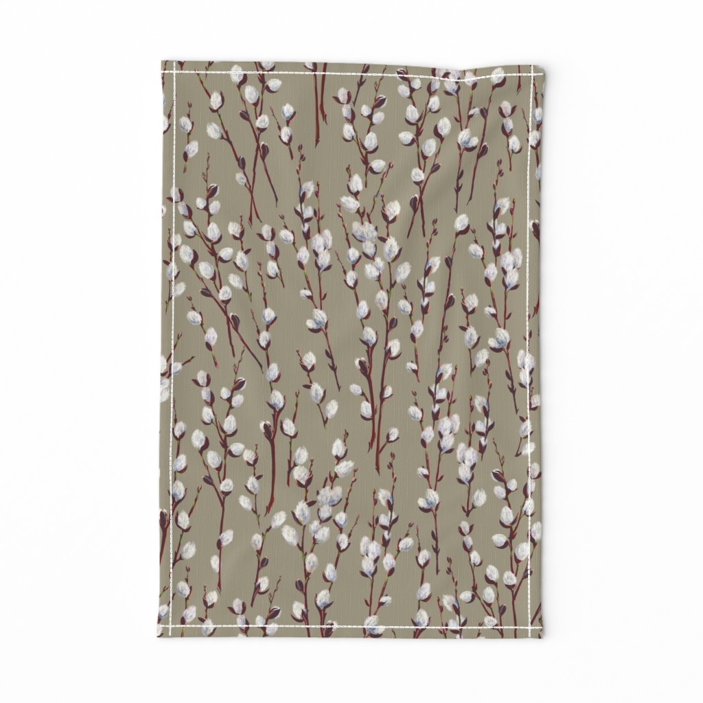 Pussywillow Sprigs | Taupe + Reddish Brown + White