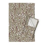 Pussywillow Sprigs | Taupe + Reddish Brown + White