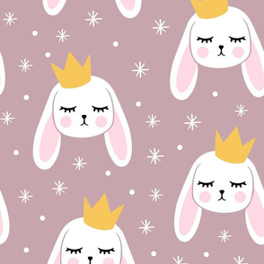 (Jumbo scale) Bunny Princess - mauve - easter spring rabbit bunnies LAD19BS