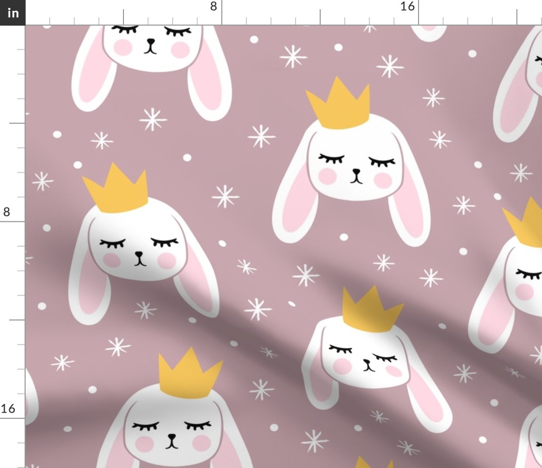 (Jumbo scale) Bunny Princess - mauve - easter spring rabbit bunnies LAD19BS