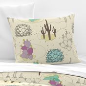 Desert Cactus - on Sweetcorn Background