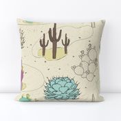 Desert Cactus - on Sweetcorn Background