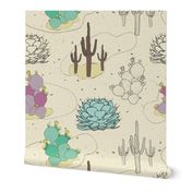 Desert Cactus - on Sweetcorn Background