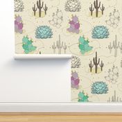 Desert Cactus - on Sweetcorn Background