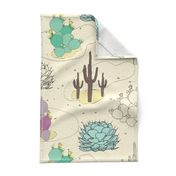 Desert Cactus - on Sweetcorn Background