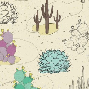 Desert Cactus - on Sweetcorn Background