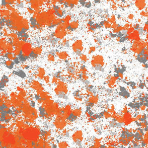 Abstract orange and gray splatters.