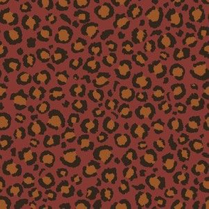 Leopard spots Print - Chestnut Background