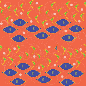 Fishes, Fishes Everywhere - Fiesta Coral Background