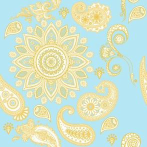 Ashna Paisley buttercup aqua