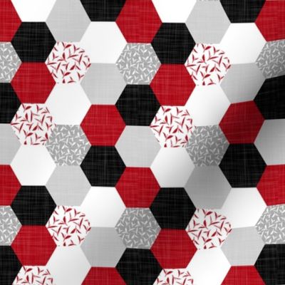 tea leaf hexagons red - small