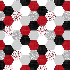 tea leaf hexagons red - small