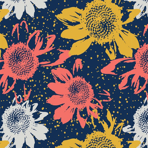 Sunflowers on a limited color palette