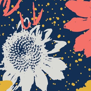 Sunflowers on a limited color palette