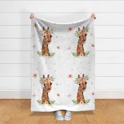 27"x36" Floral Giraffe 2 per 1 yard of minky