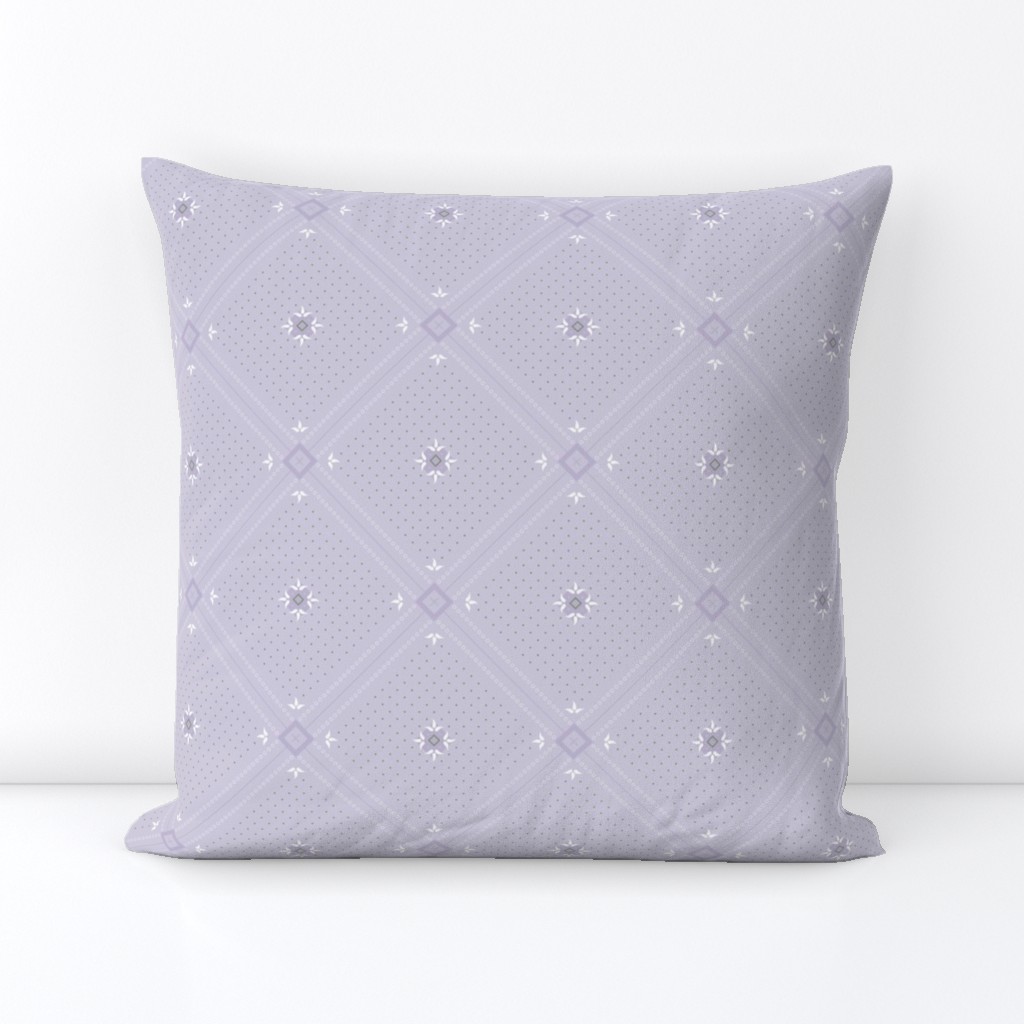 April Bandana: Violet & Sage Geometric Tile