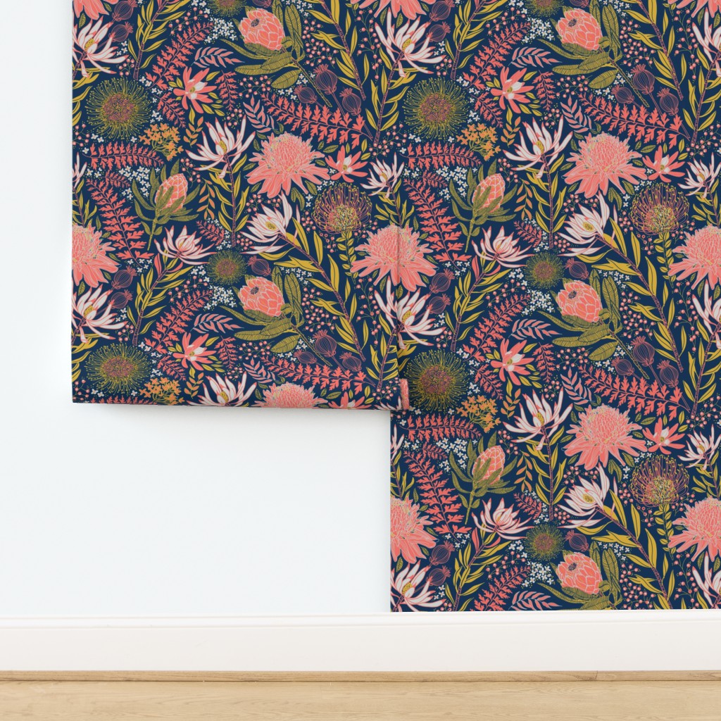 Protea Garden Wallpaper | Spoonflower