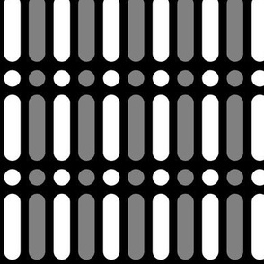 Medium White and Medium Gray Vertical Dot Dash on Black