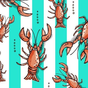 Love That Lobster_ mint stripe, by Rebel Challenger