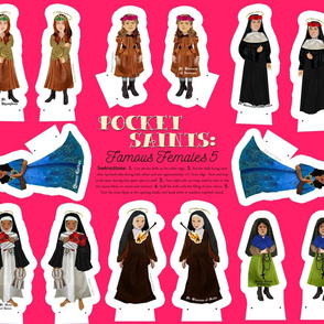 Pocket Saints - Famous Females 5 cut and sew 27 x 18 inches