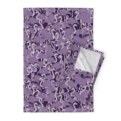 Island Flamingos on Violet - Medium