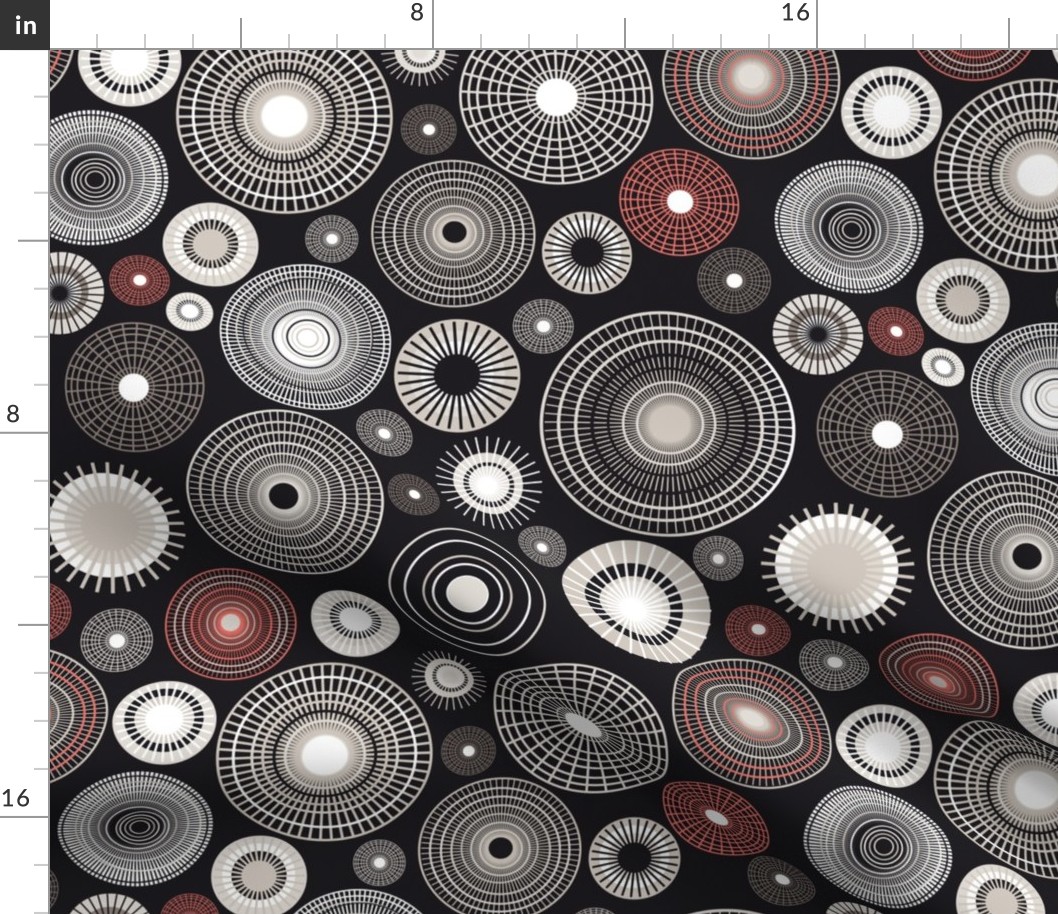 concentric circles black and red