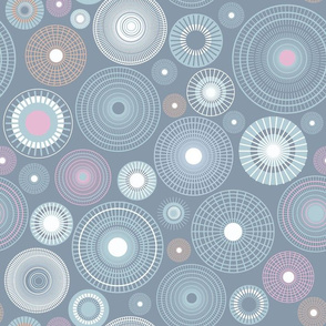 concentric circles muted blue and white