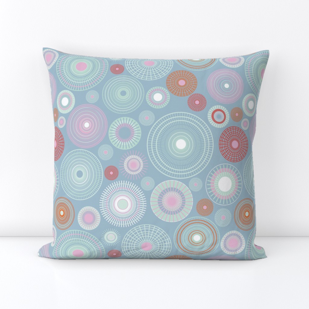 concentric circles light blue and pink