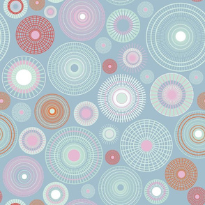 concentric circles light blue and pink