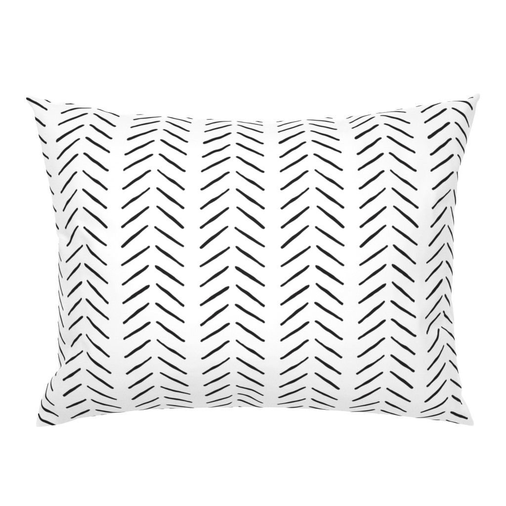 black and white inky vertical herringbone | large scale