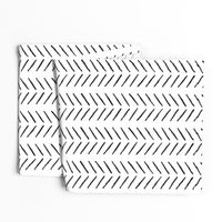 black and white inky vertical herringbone | large scale